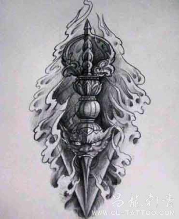 福州辟邪纹身降魔杵纹身吉祥纹身图_经典小图