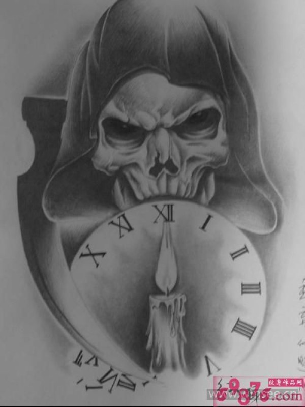 邪恶骷髅魔鬼纹身手稿