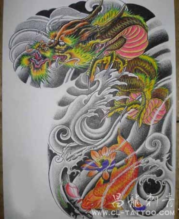 半胛龙设计手稿_传统大图