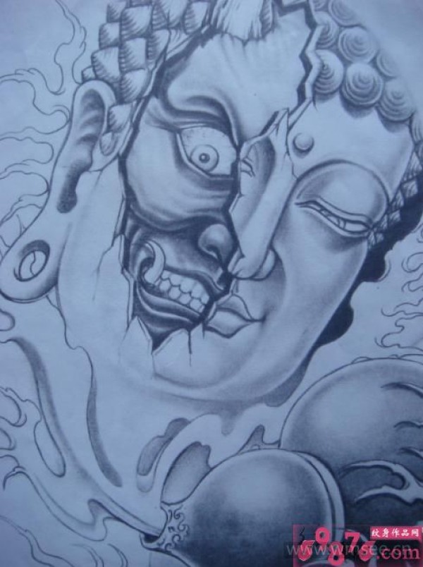 鬼佛纹身手稿
