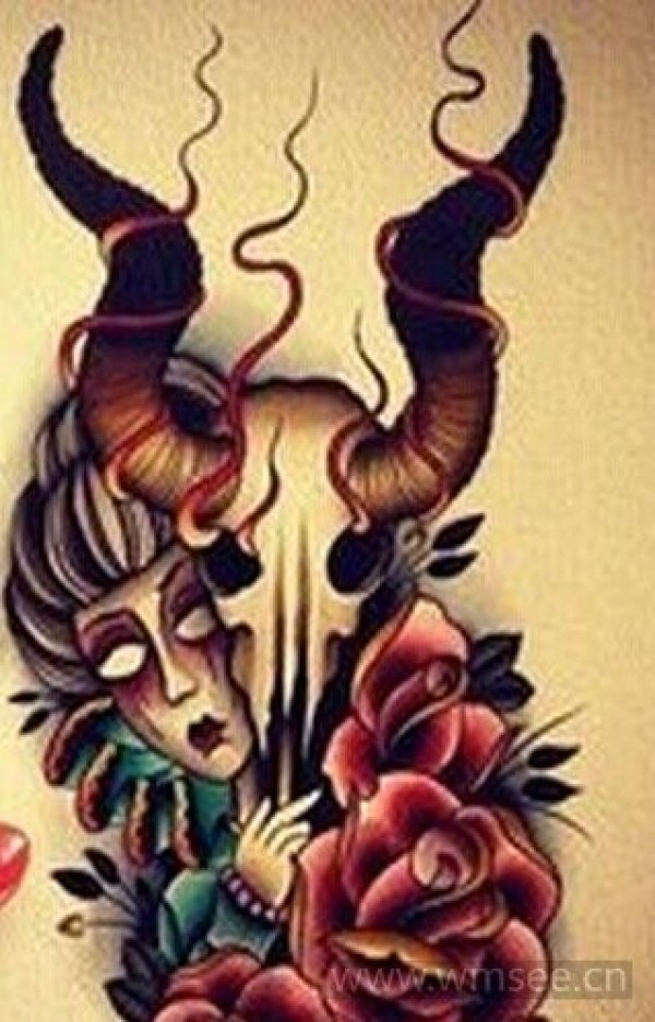 羚羊女纹身手稿图案