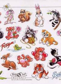 卡通狐狸小老虎兔子猫咪纹身图案