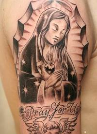 圣母纹身图图片