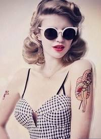 欧美美女时尚手臂纹身作品图片图片