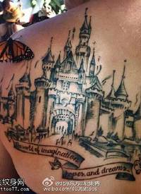 古典城堡刺青纹身图案