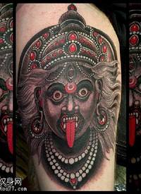 印度宗教女神卡莉纹身图案