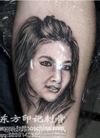 中国风现代美女肖像纹身图案