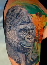 复古时尚大猩猩纹身图片