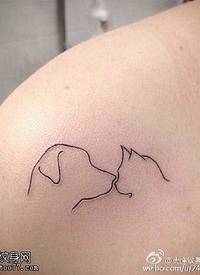 优美的线条小动物纹身图案