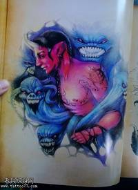 一款恶魔纹身图案