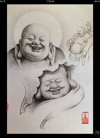 一套弥勒佛 地藏王 菩萨纹身手稿