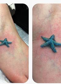 脚背上的海星纹身