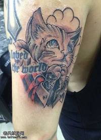 胳膊猫咪纹身图案