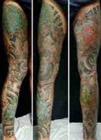 日本纹身 女生腿部日本传统纹身图案