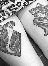 款精美的黑色点刺各种动物纹身图案来自艾米