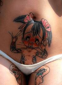 女孩子们性感腹部上漂亮的纹身图案缩略频道推荐图