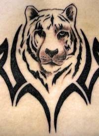 黑白老虎纹身图案
