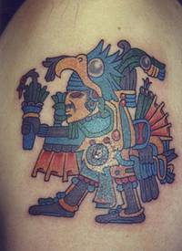 肩部彩色有趣的部落壁画纹身图案