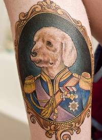 小狗将军肖像经典纹身图案
