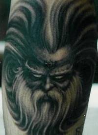 斯堪的邪恶神脸纹身图案