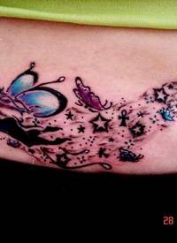 精灵星星和蝴蝶纹身图案
