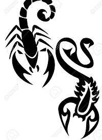 黑色素描创意霸气有趣霸气蝎子纹身手稿