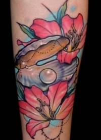 贝壳图案纹身   唯美新颖的贝壳纹身图案