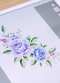 色彩花卉手稿纹身