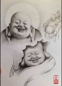 弥勒佛地藏王菩萨个性纹身手稿