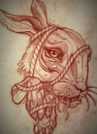 兔子纹身图案手稿
