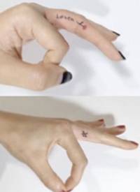 女孩子喜欢的手指上超简约的小清新纹身图案