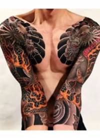 9张男士霸气的双半甲花臂纹身图案作品欣赏