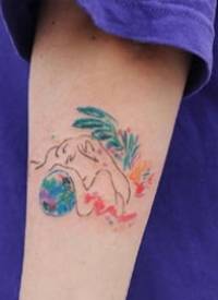 很可爱的一组适合女生的小彩色涂鸦等纹身作品