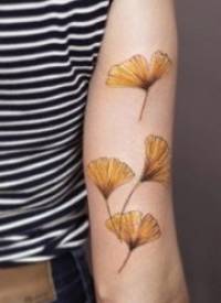 叶子纹身图案 多款彩绘植物叶子主题的纹身图案