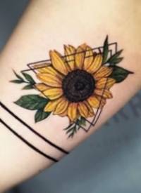 象征积极向上的太阳花纹身图片9张