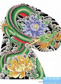 日本老传统日式半胛武士龙纹身图片作品_日式纹身图案大全_纹身图吧
