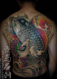 广州古道刺青纹身作品展示鲤鱼图案_鲤鱼纹身图案大全_纹身图吧