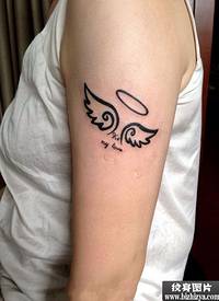 男人纹身图案背部美女天使翅膀纹身图案_天使纹身图案大全_纹身图吧
