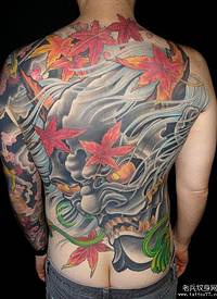 男生肩背很酷的般若武士纹身图案_般若纹身图案大全_纹身图吧