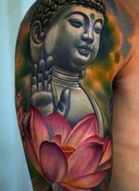推荐一款时尚个性的佛头纹身图案_宗教纹身图案大全_纹身图吧