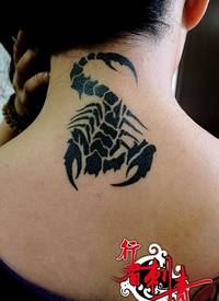 男人脖子一款写实蜘蛛纹身图案_脖子纹身图案大全_纹身图吧