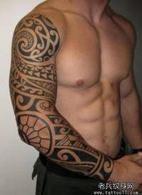 推荐一款黑灰花臂纹身图案_花臂纹身图案大全_纹身图吧
