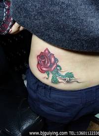 玫瑰花纹身现代纹身风格_玫瑰花纹身图案大全_纹身图吧