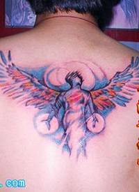 小腿仙女天使纹身为河南纹身顾客打造_天使纹身图案大全_纹身图吧